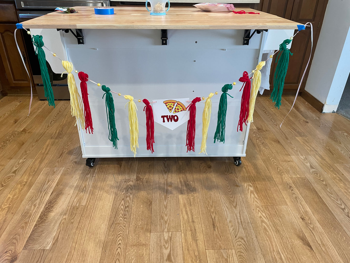 Pizza themed highchair banner