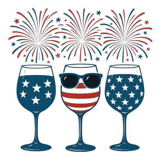 Patriotic wine glasses digital image