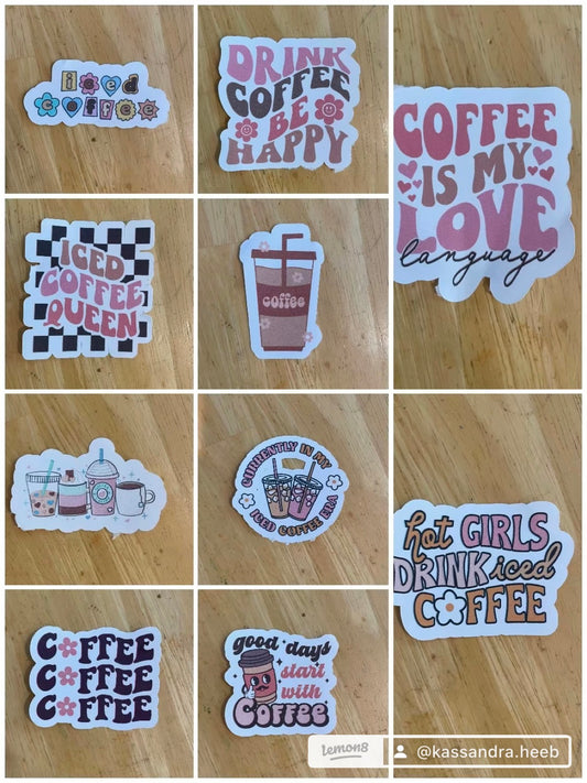 Coffee stickers set