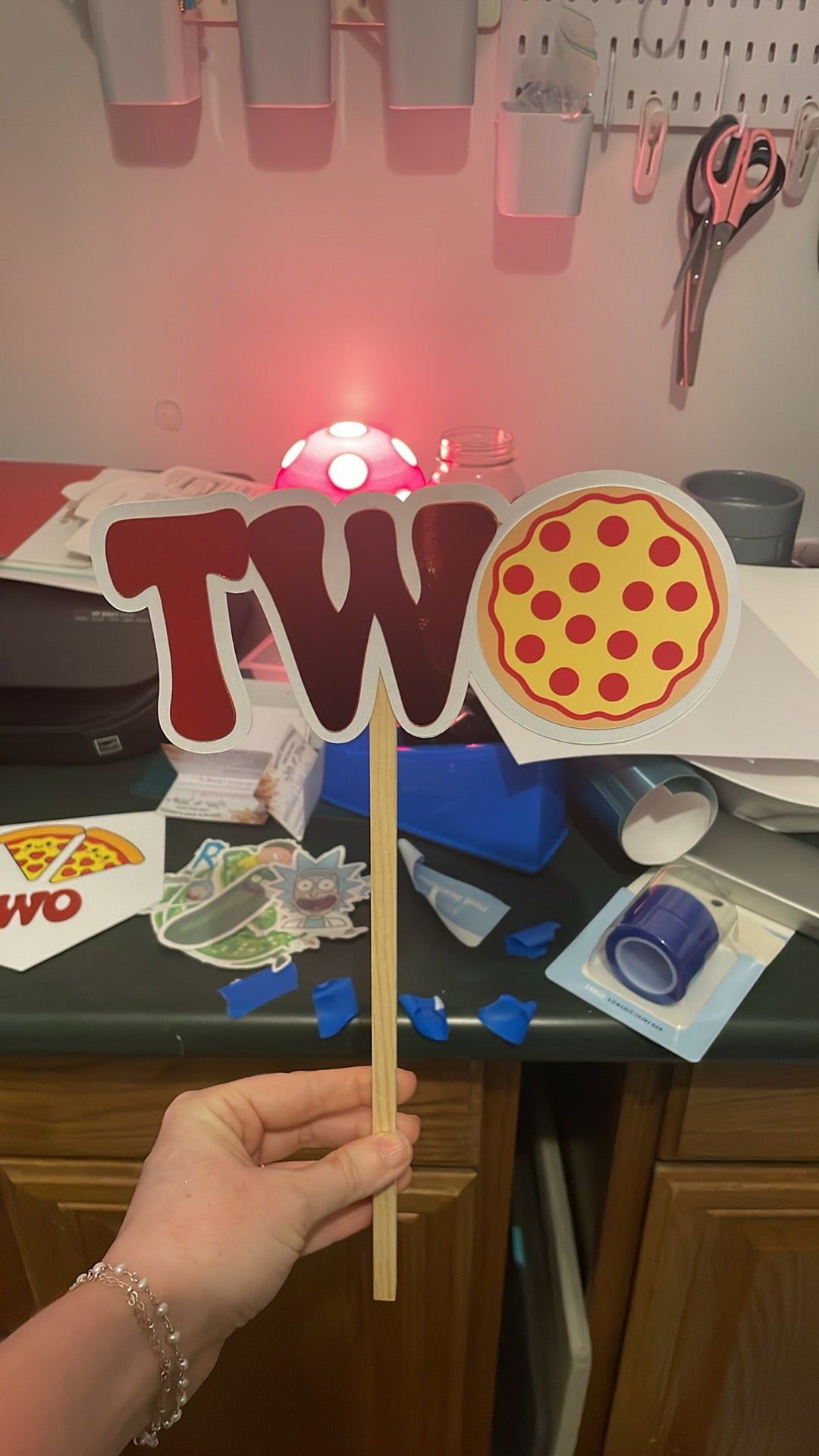 Pizza themed cake topper