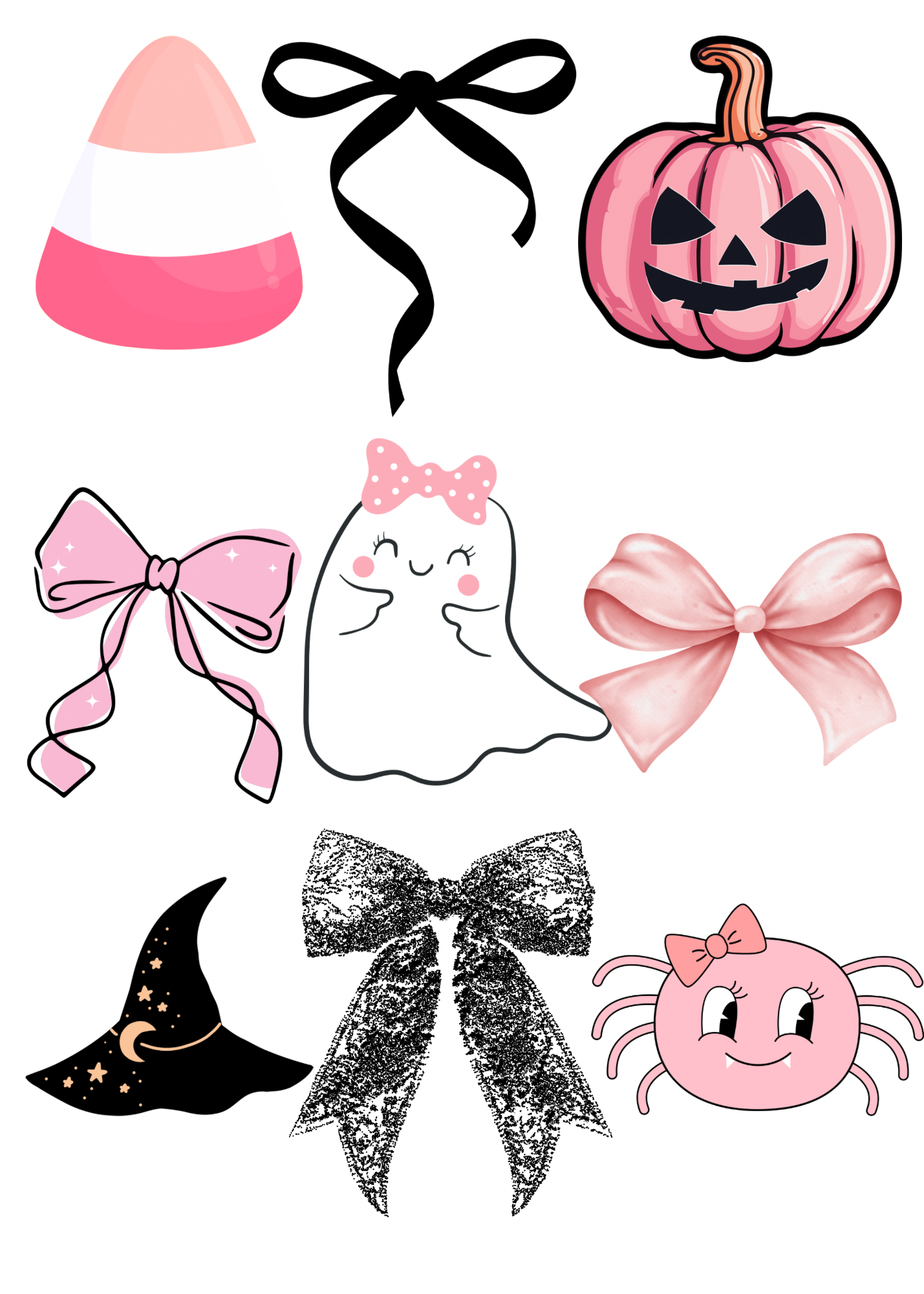 Coquette pink Halloween digital image