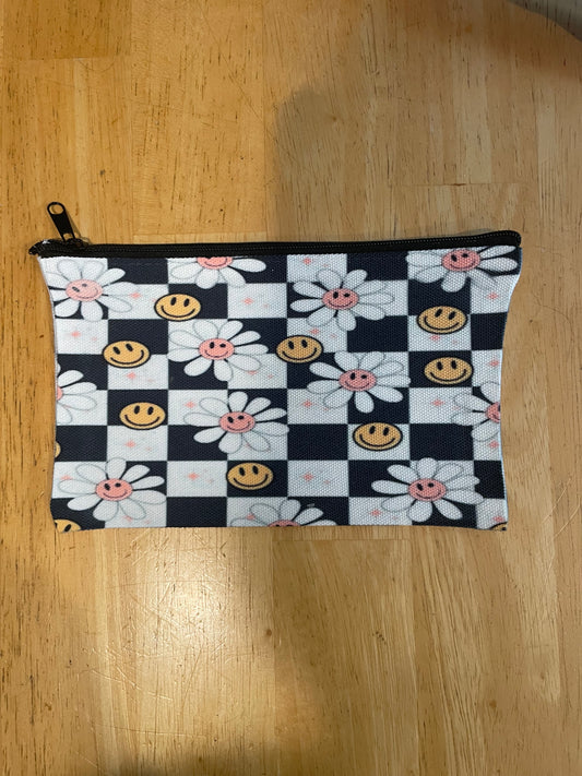 Checkered pencil bag