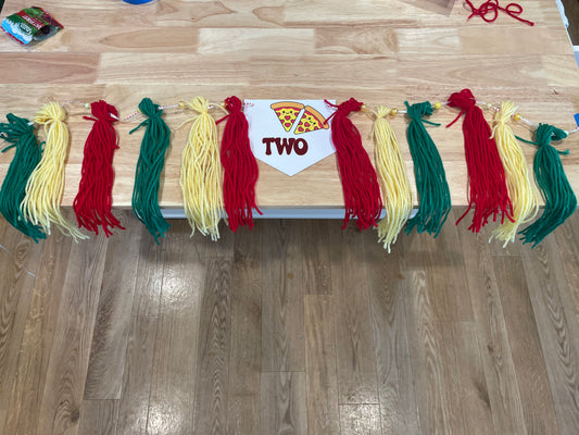 Pizza themed highchair  banner